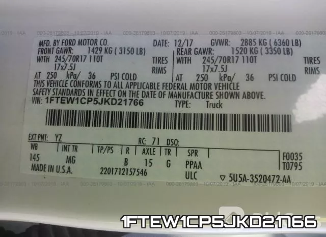 1FTEW1CP5JKD21766 фото 10