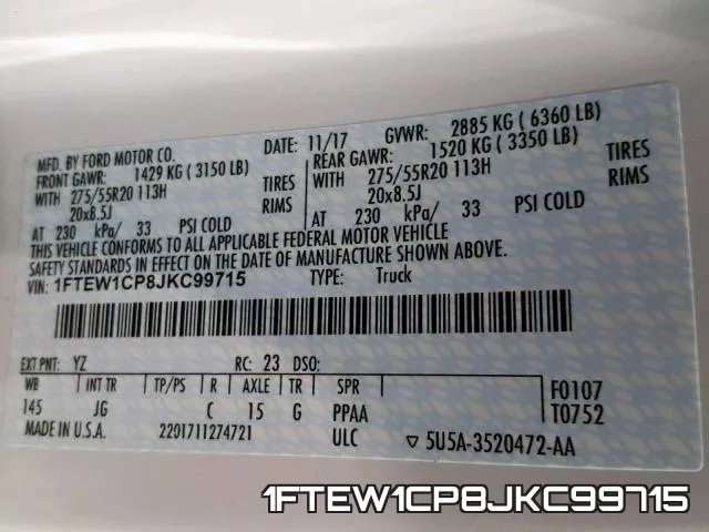 1FTEW1CP8JKC99715 фото 2