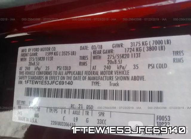 1FTEW1E53JFC69140 фото 10