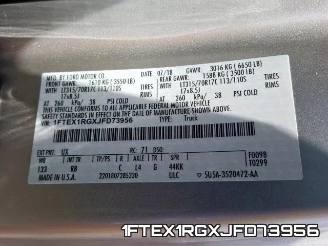 1FTEX1RGXJFD73956 фото 2