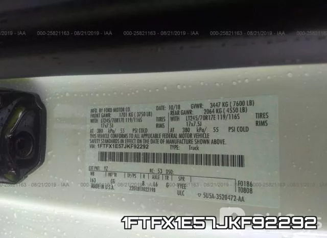 1FTFX1E57JKF92292 фото 10