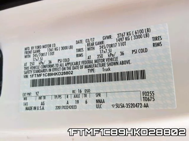 1FTMF1C89HKD28802 фото 2