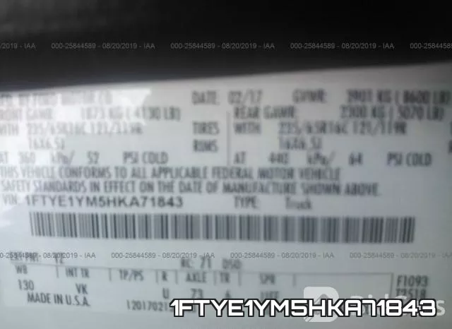 1FTYE1YM5HKA71843 фото 10