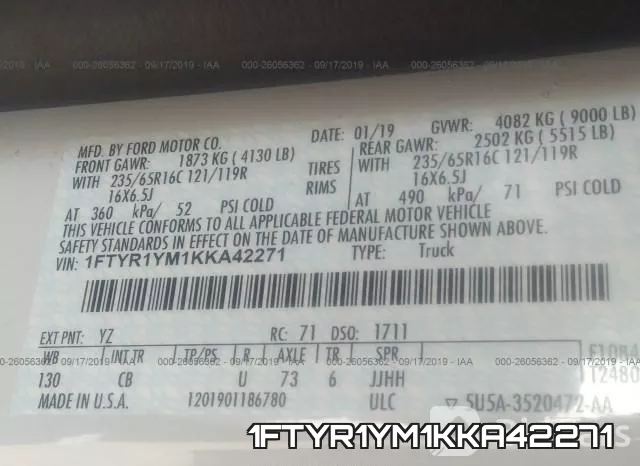 1FTYR1YM1KKA42271 фото 10