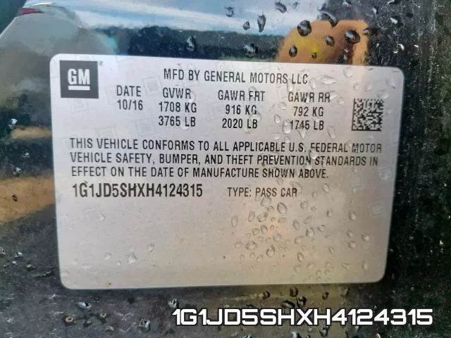 1G1JD5SHXH4124315 фото 2