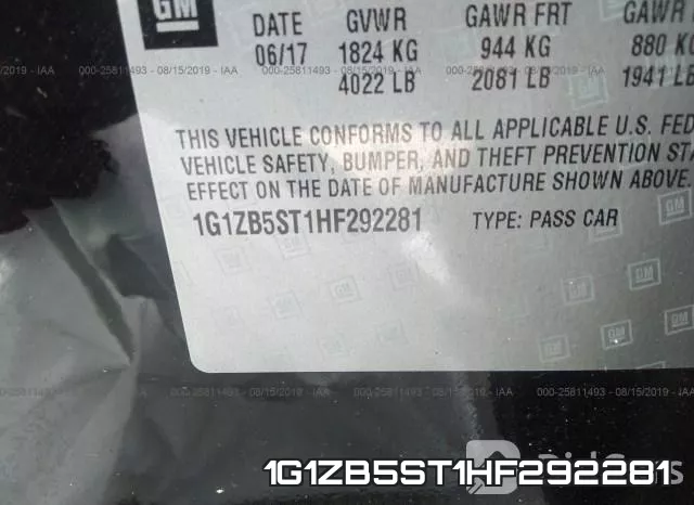 1G1ZB5ST1HF292281 фото 10
