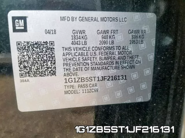 1G1ZB5ST1JF216131 фото 2