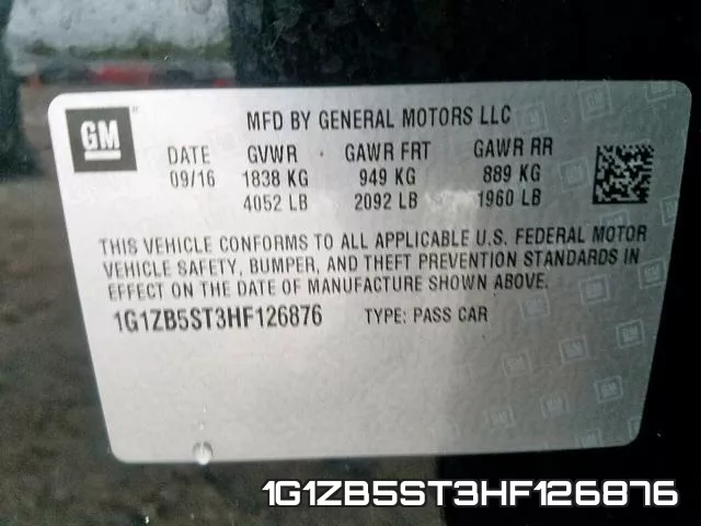 1G1ZB5ST3HF126876 фото 2