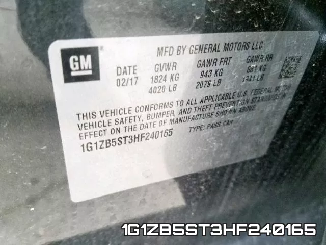 1G1ZB5ST3HF240165 фото 2