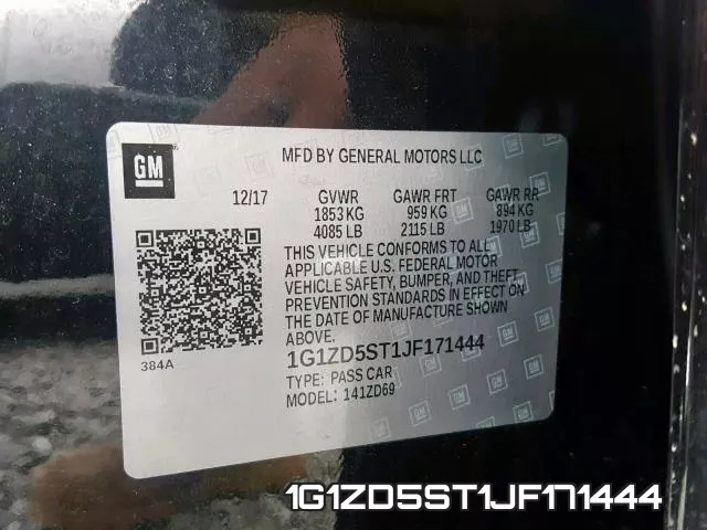 1G1ZD5ST1JF171444 фото 2