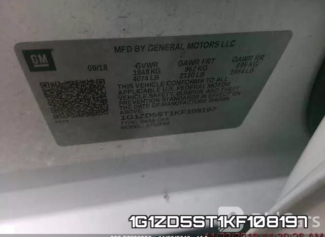 1G1ZD5ST1KF108197 фото 9