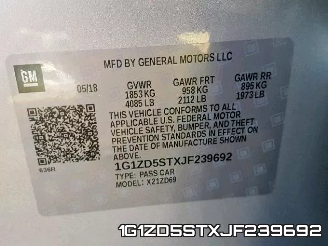 1G1ZD5STXJF239692 фото 2