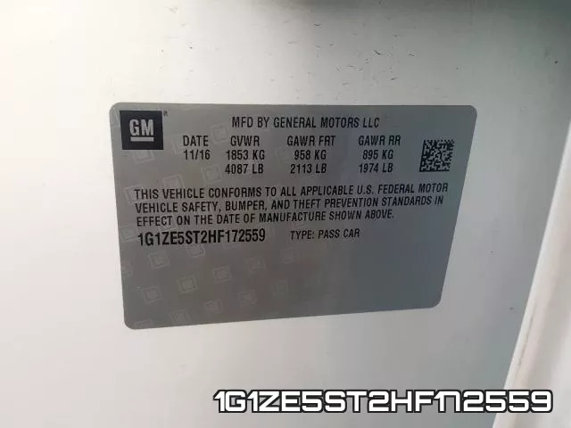 1G1ZE5ST2HF172559 фото 2