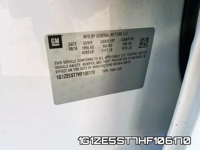 1G1ZE5ST7HF106170 фото 2