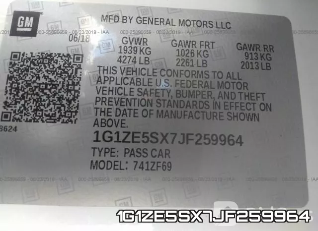 1G1ZE5SX7JF259964 фото 10