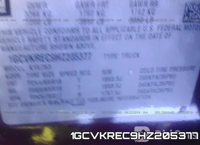 1GCVKREC9HZ205377 фото 10
