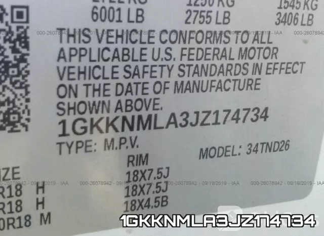 1GKKNMLA3JZ174734 фото 10