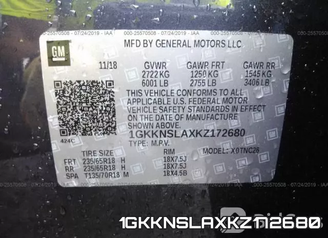 1GKKNSLAXKZ172680 фото 10