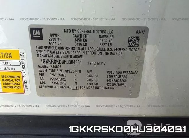 1GKKRSKD0HJ304031 фото 10