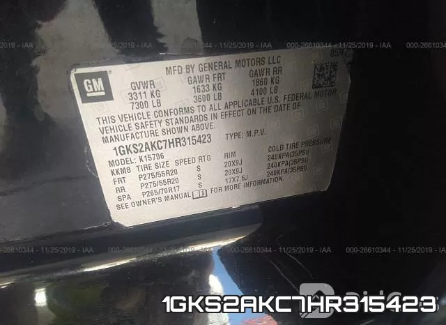 1GKS2AKC7HR315423 фото 10