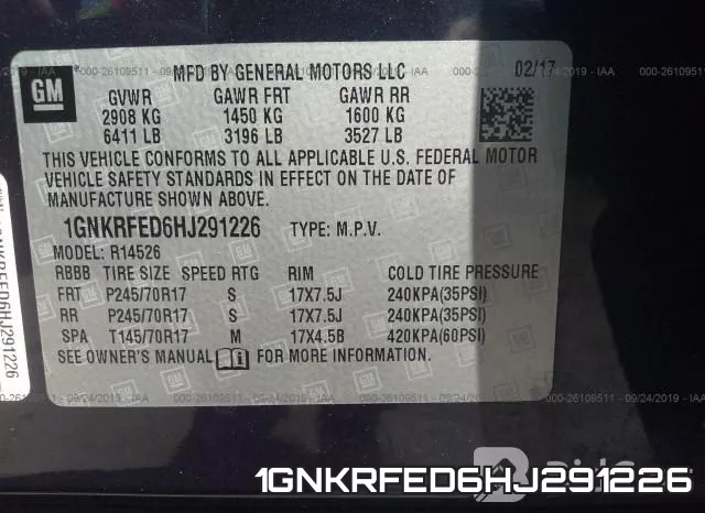 1GNKRFED6HJ291226 фото 10