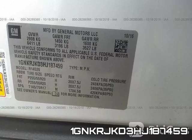 1GNKRJKD3HJ187459 фото 10