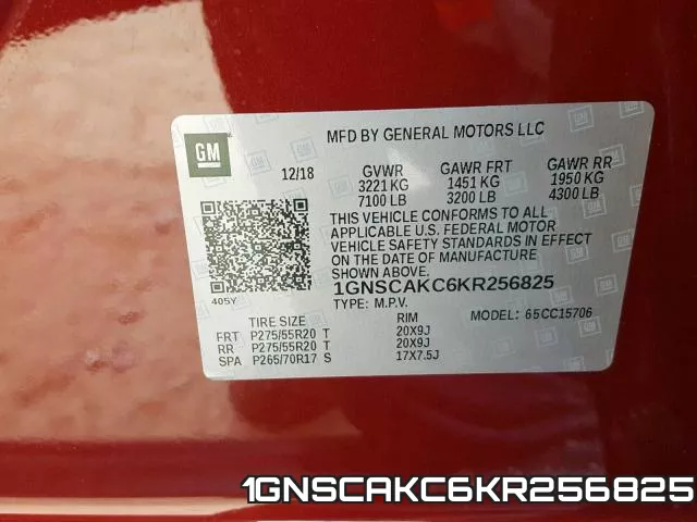 1GNSCAKC6KR256825 фото 2