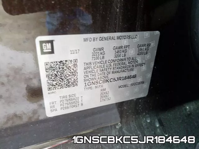 1GNSCBKC5JR184648 фото 2