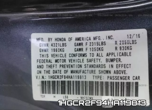 1HGCR2F94HA119813 фото 10