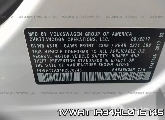 1VWAT7A34HC076745 фото 10