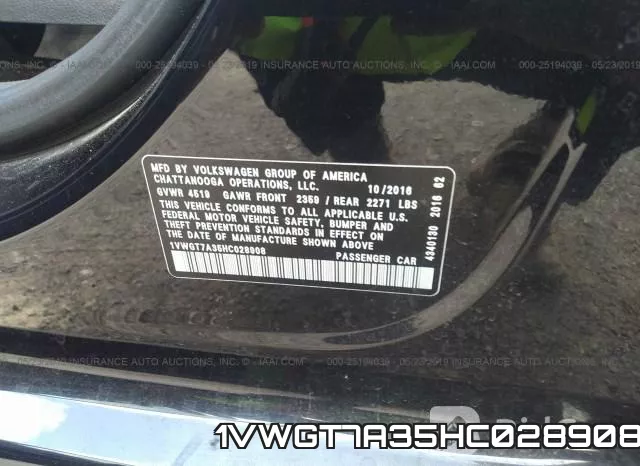 1VWGT7A35HC028908 фото 10