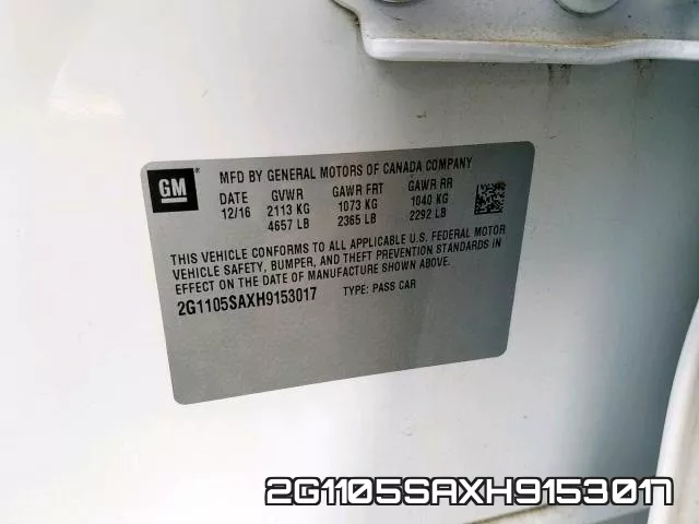 2G1105SAXH9153017 фото 2