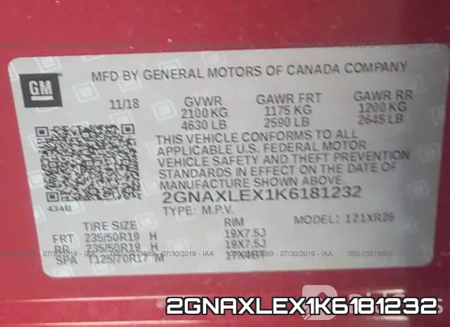 2GNAXLEX1K6181232 фото 10