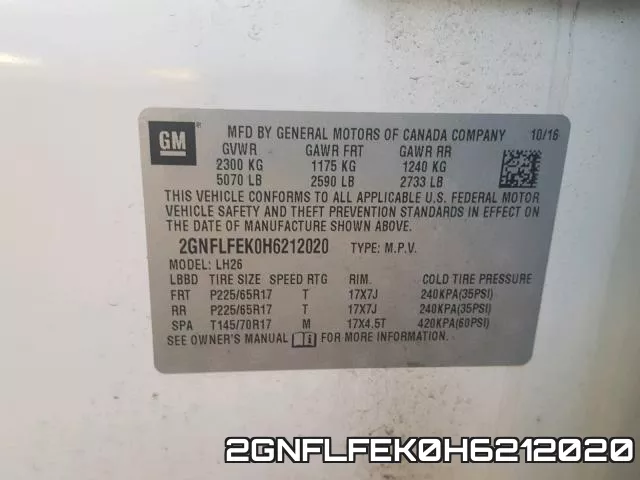 2GNFLFEK0H6212020 фото 2