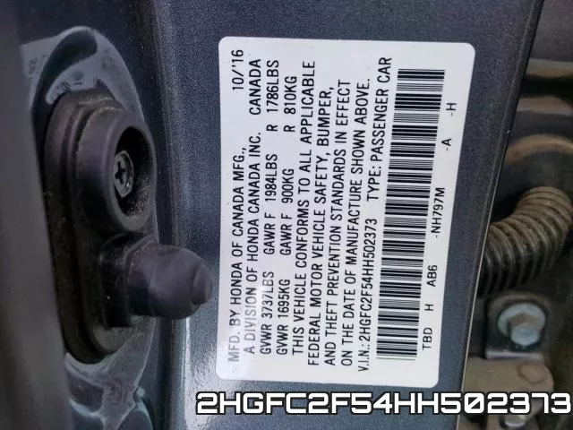 2HGFC2F54HH502373 фото 2