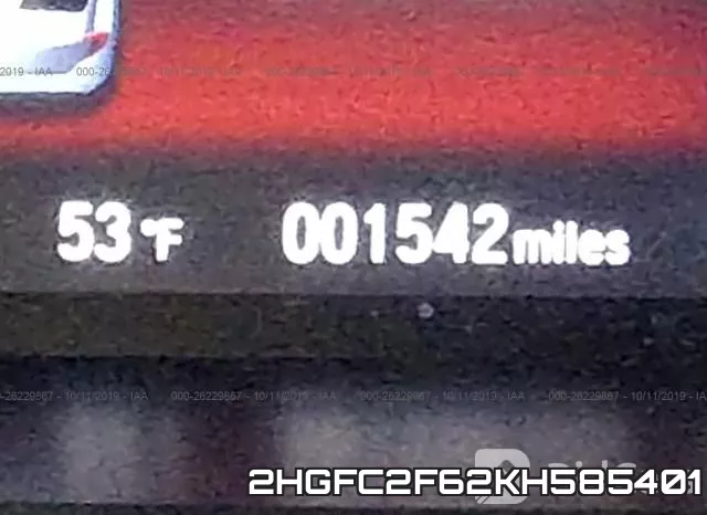 2HGFC2F62KH585401 фото 8