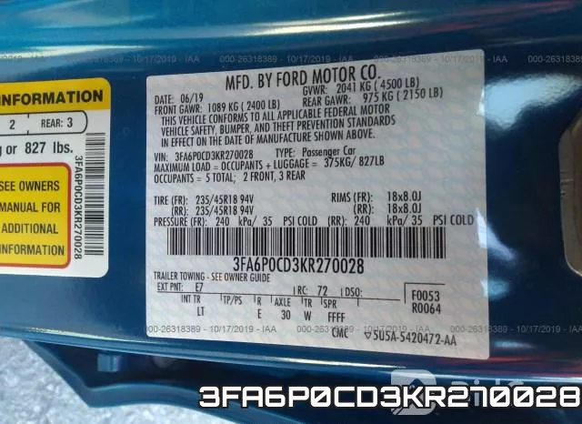 3FA6P0CD3KR270028 фото 9