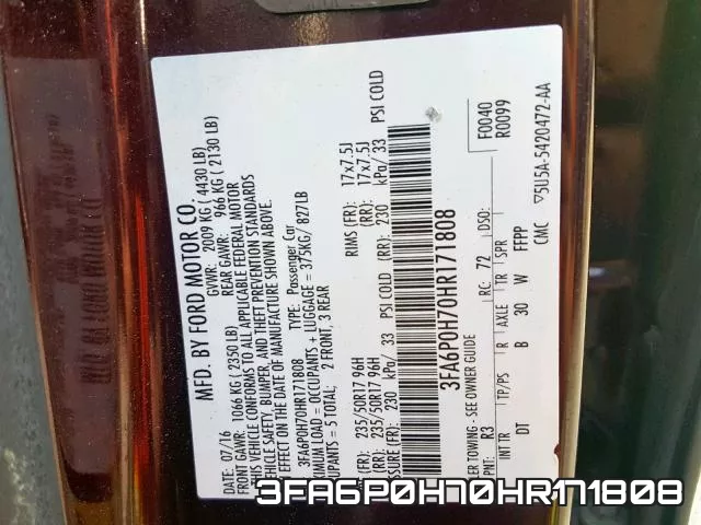3FA6P0H70HR171808 фото 2