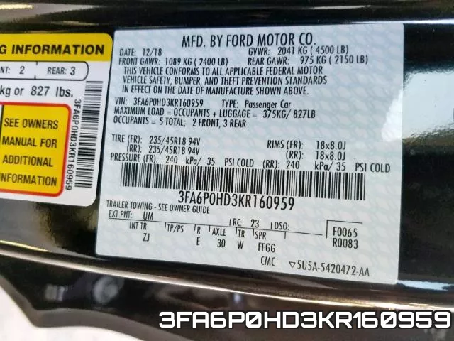 3FA6P0HD3KR160959 фото 2