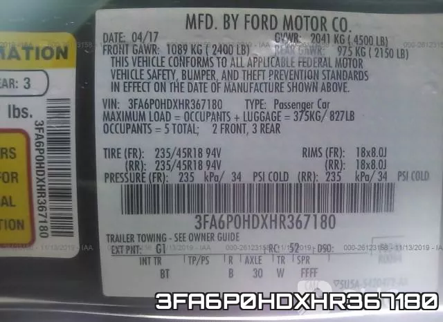 3FA6P0HDXHR367180 фото 10