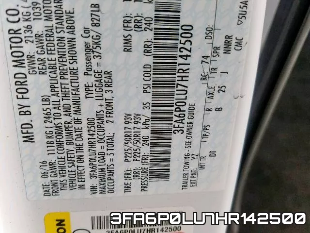 3FA6P0LU7HR142500 фото 2