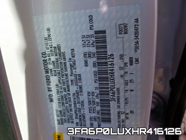 3FA6P0LUXHR416126 фото 2