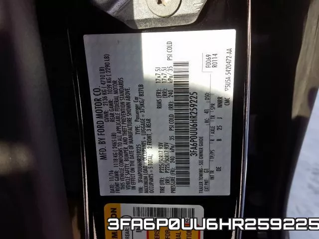 3FA6P0UU6HR259225 фото 2