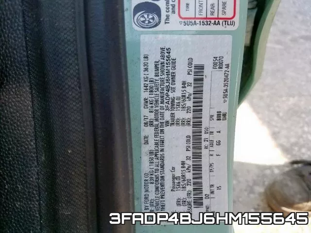 3FADP4BJ6HM155645 фото 2