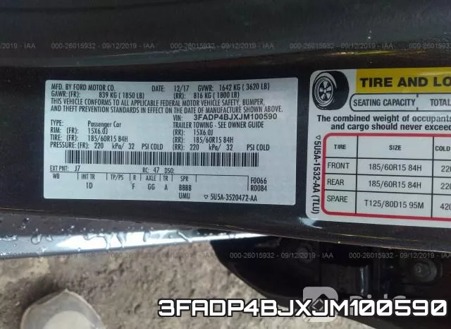 3FADP4BJXJM100590 фото 10