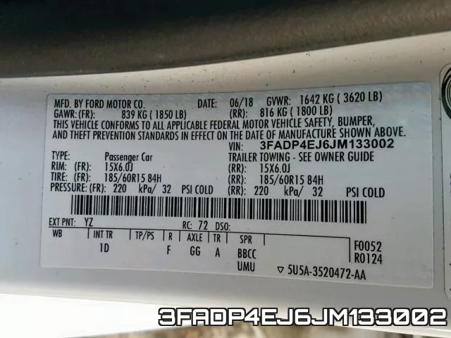 3FADP4EJ6JM133002 фото 2