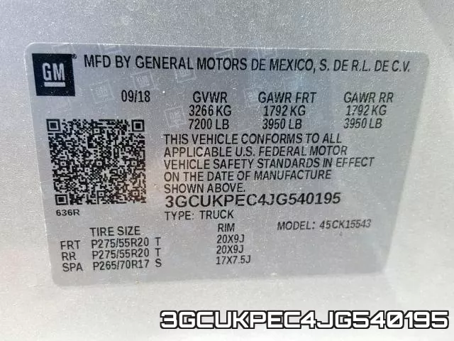 3GCUKPEC4JG540195 фото 2