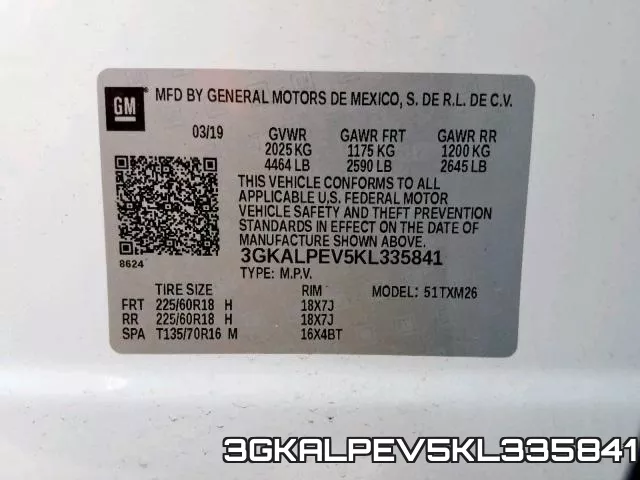 3GKALPEV5KL335841 фото 2