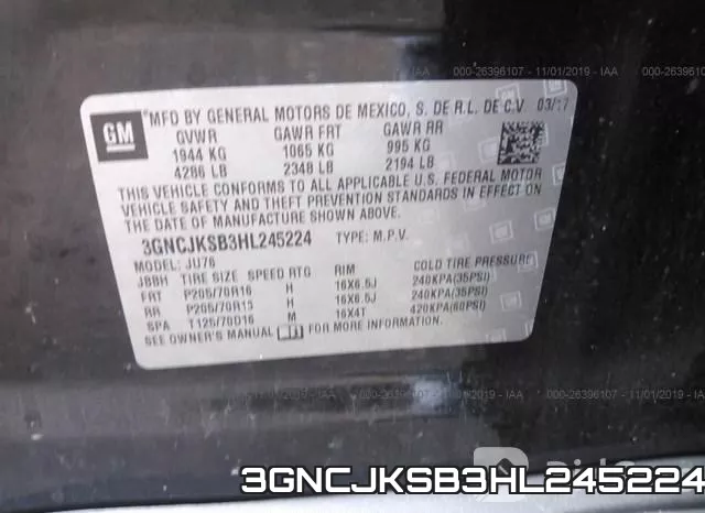 3GNCJKSB3HL245224 фото 10