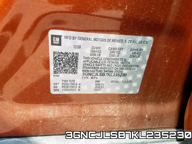 3GNCJLSB7KL235230 фото 2